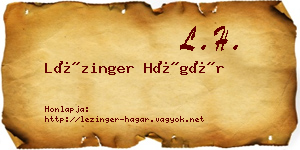 Lézinger Hágár névjegykártya